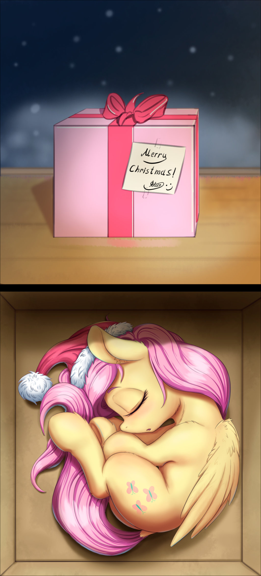 Merry Christmas EveryPony! by Alcor90 - My Little Pony, Fluttershy, Длиннопост, Alcor