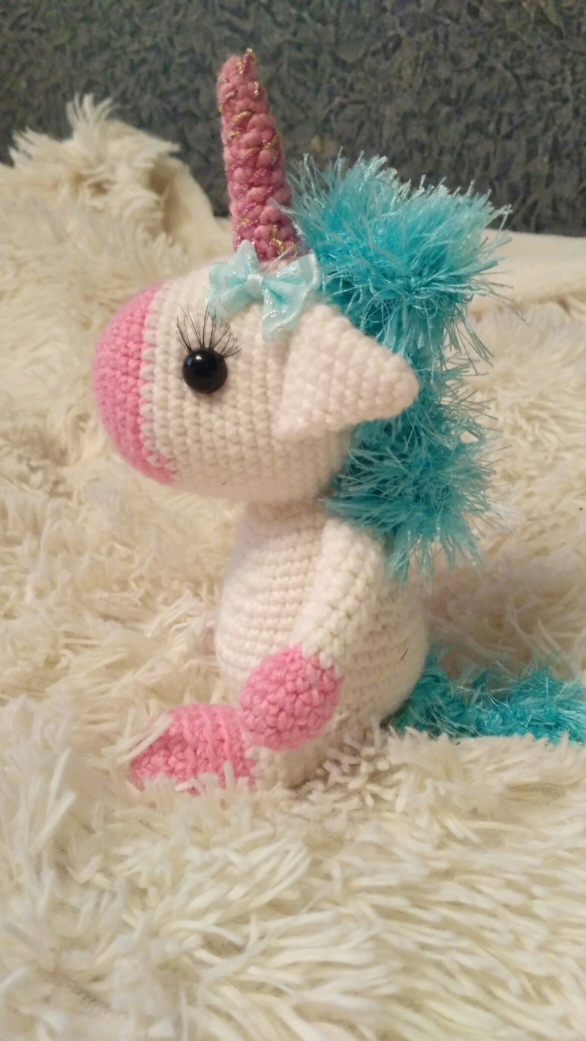 I'm working on crochet skills :-) - My, Handmade, Unicorn, Crochet, Knitted toys, Amigurumi, Needlework without process, Longpost