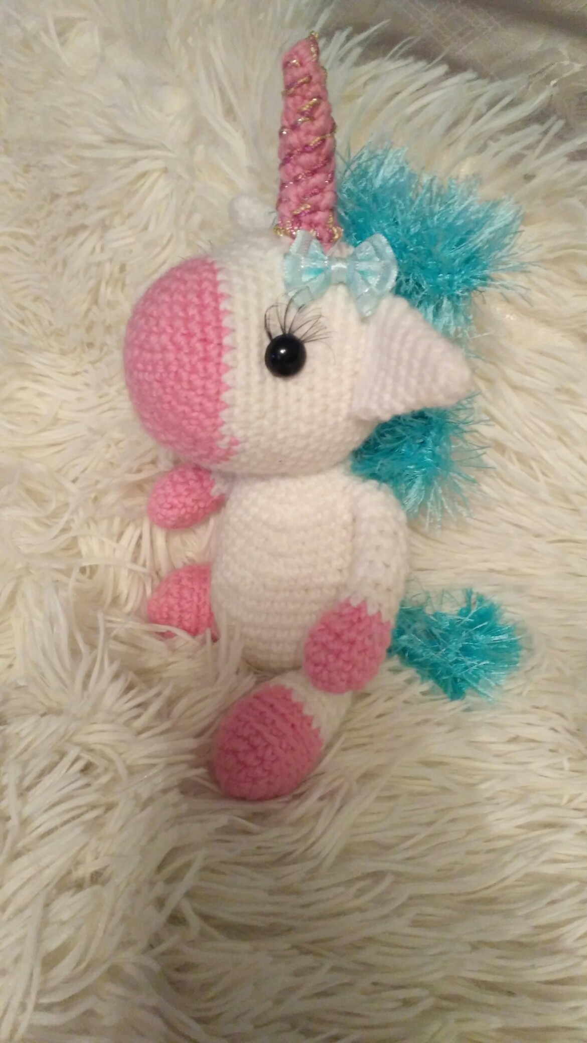 I'm working on crochet skills :-) - My, Handmade, Unicorn, Crochet, Knitted toys, Amigurumi, Needlework without process, Longpost