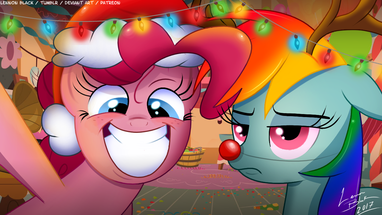 Pinkie's Hearts Warming Card - My little pony, PonyArt, Pinkie pie, Rainbow dash, Lennonblack