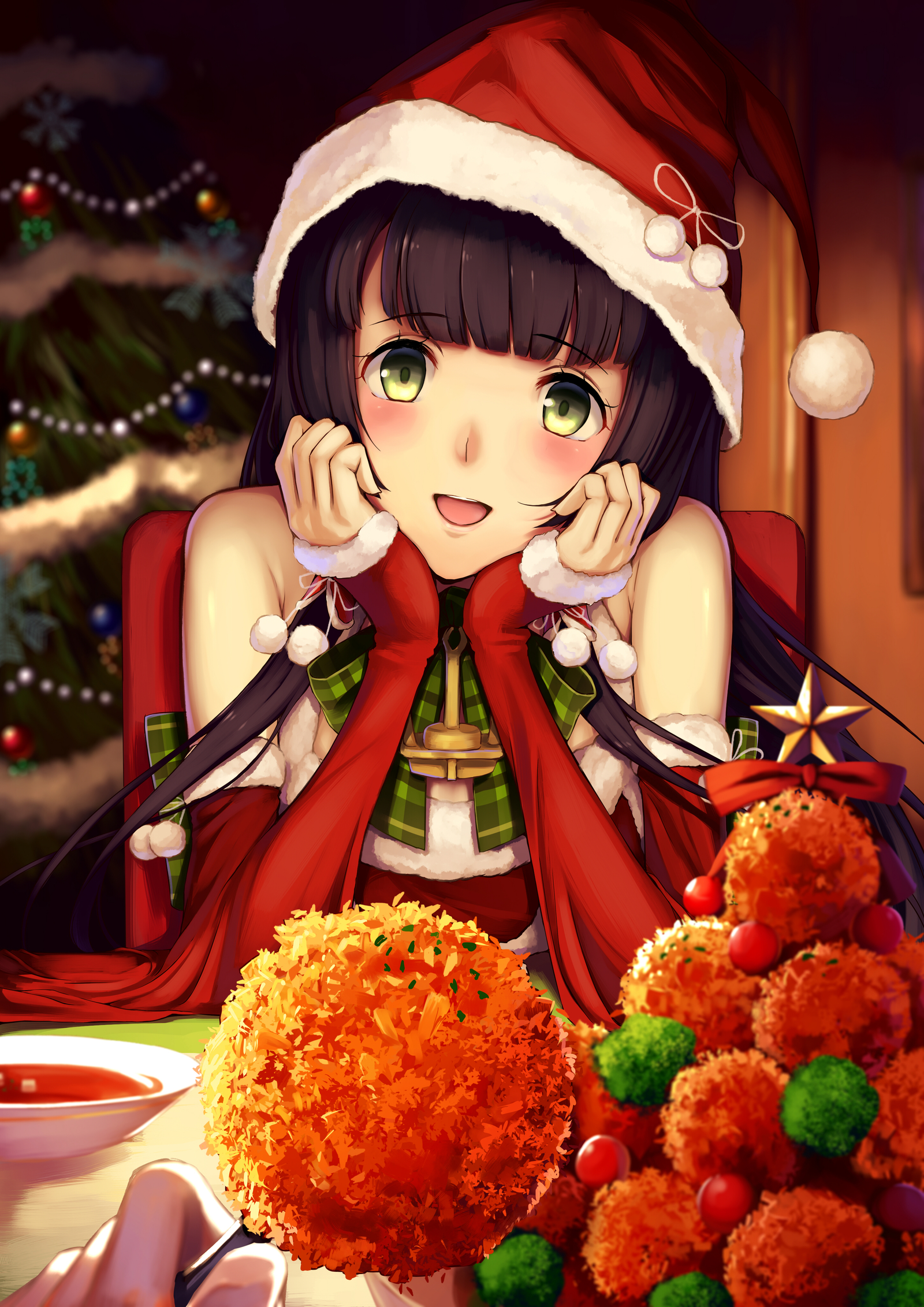 Mizuho - Kantai collection, Mizuho, Anime, Anime art, Christmas, Longpost