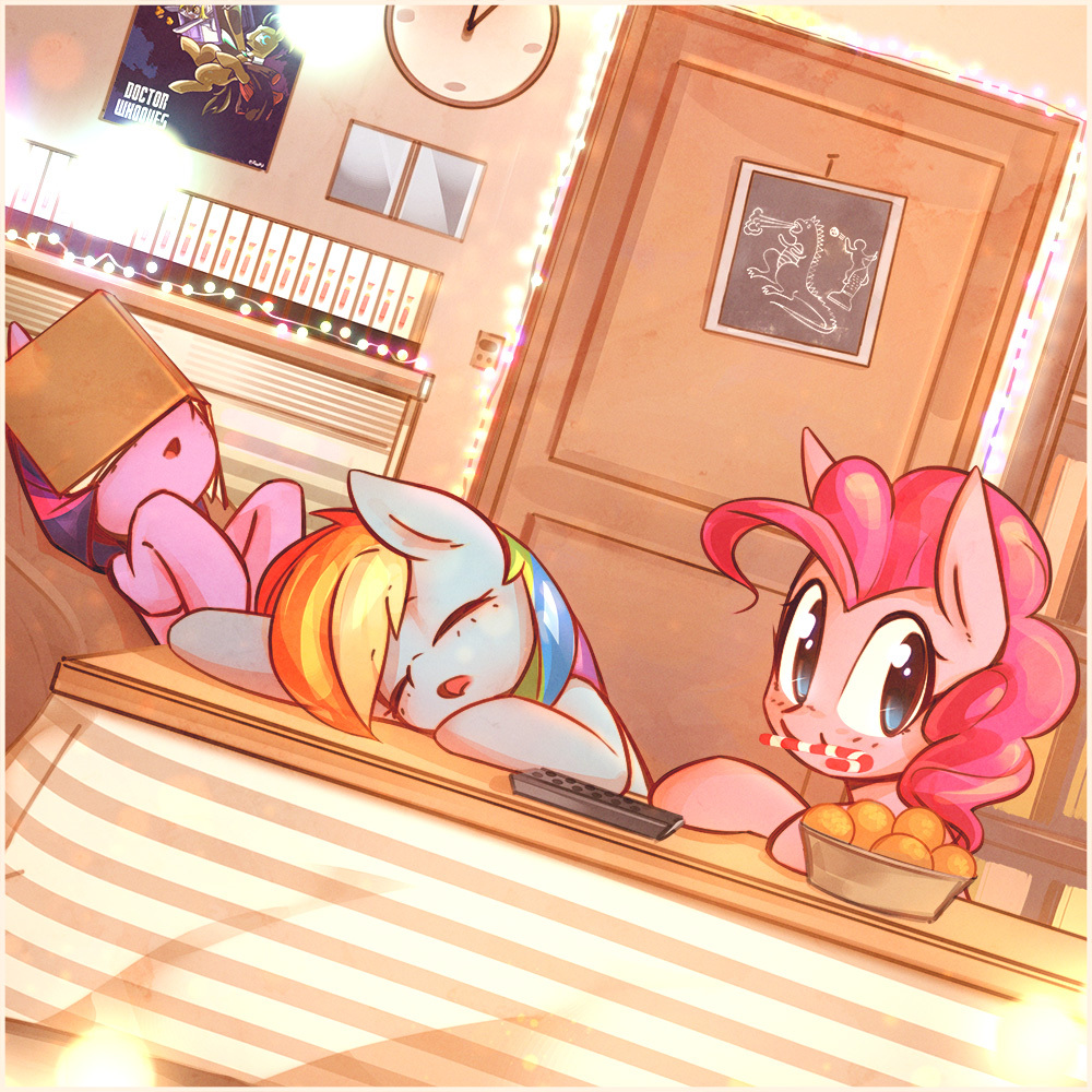 Zzz by mirroredsea - My little pony, Twilight sparkle, Rainbow dash, Pinkie pie, Mirroredsea