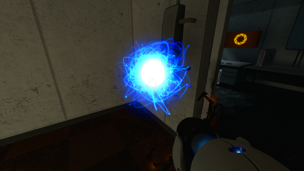 My blue portal is stuck-- (Game Physics) - Portal, Physics, Foreign, Half-life 2