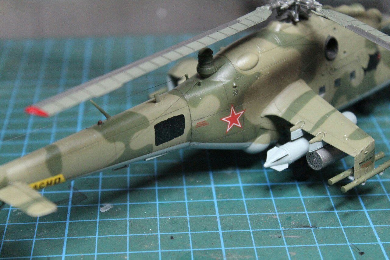 Helicopter Mi-24 V Crocodile - My, Helicopter, Mi-24, Prefabricated model, Stand modeling, Air force, Aviation, Russian army, Longpost, Army