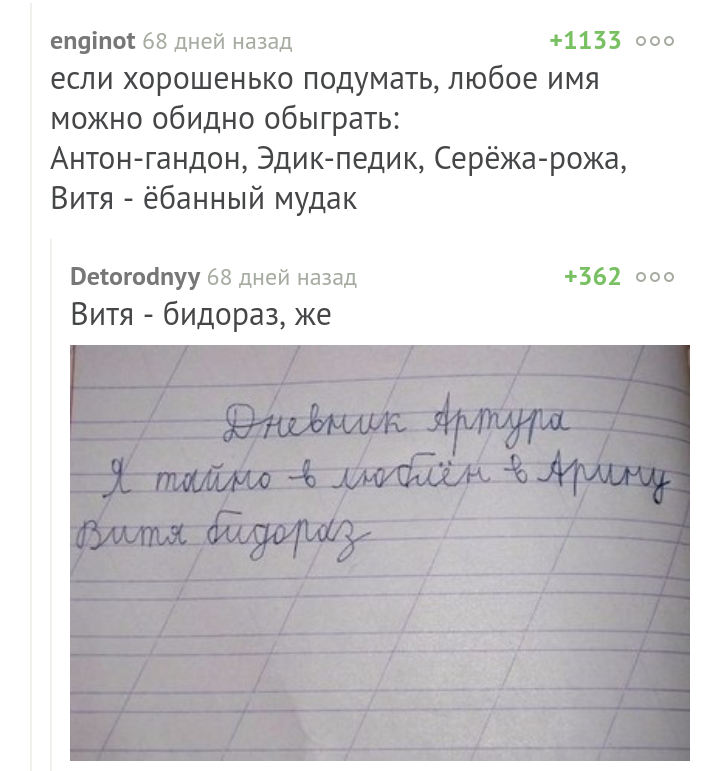Eh, Vitya, Vitya, where did you do such a trick? - Names, Mat, Comments on Peekaboo