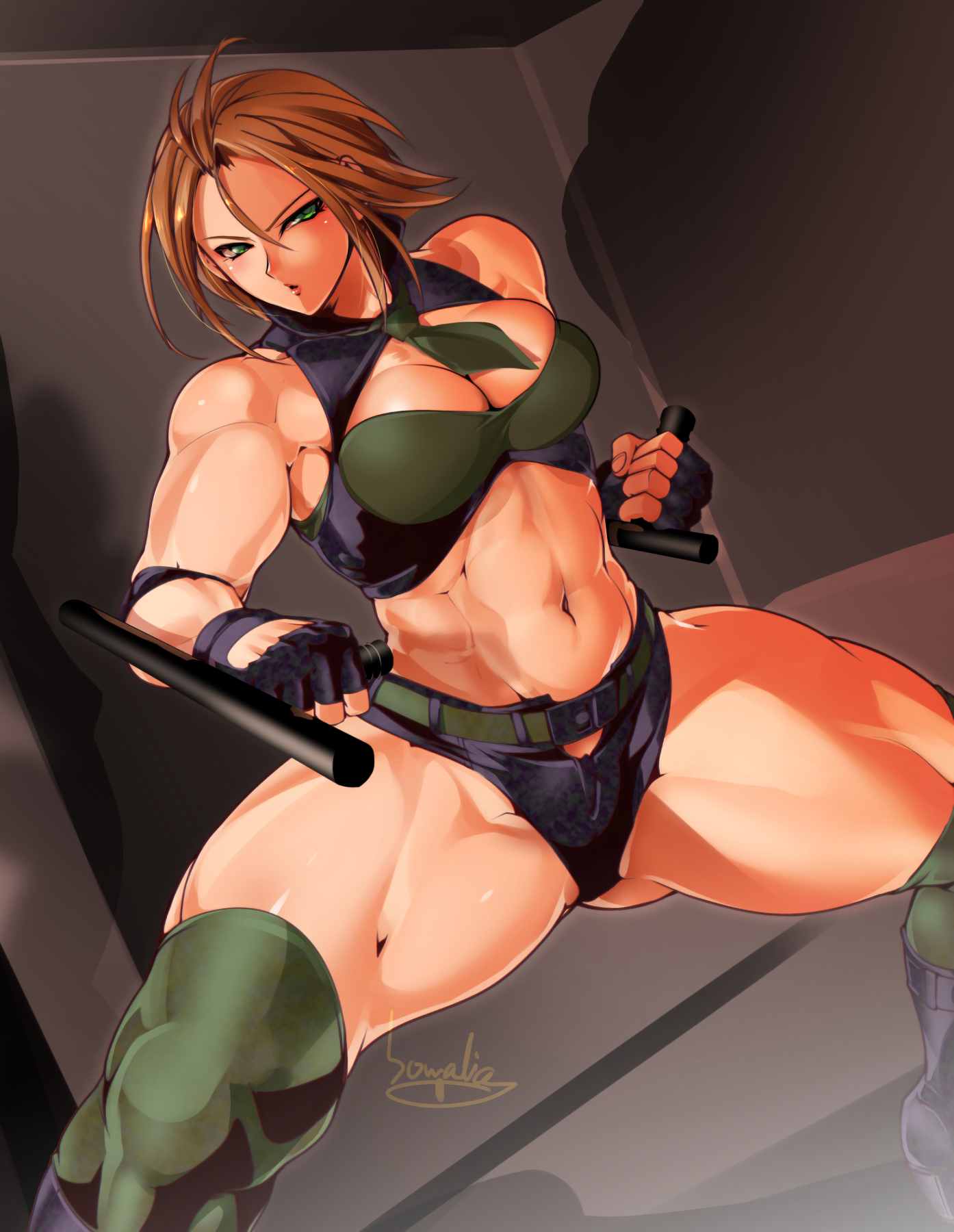 Handle Batons - Bowalia, Art, Strong girl, Anime, Anime art, Anime original, Sports girls