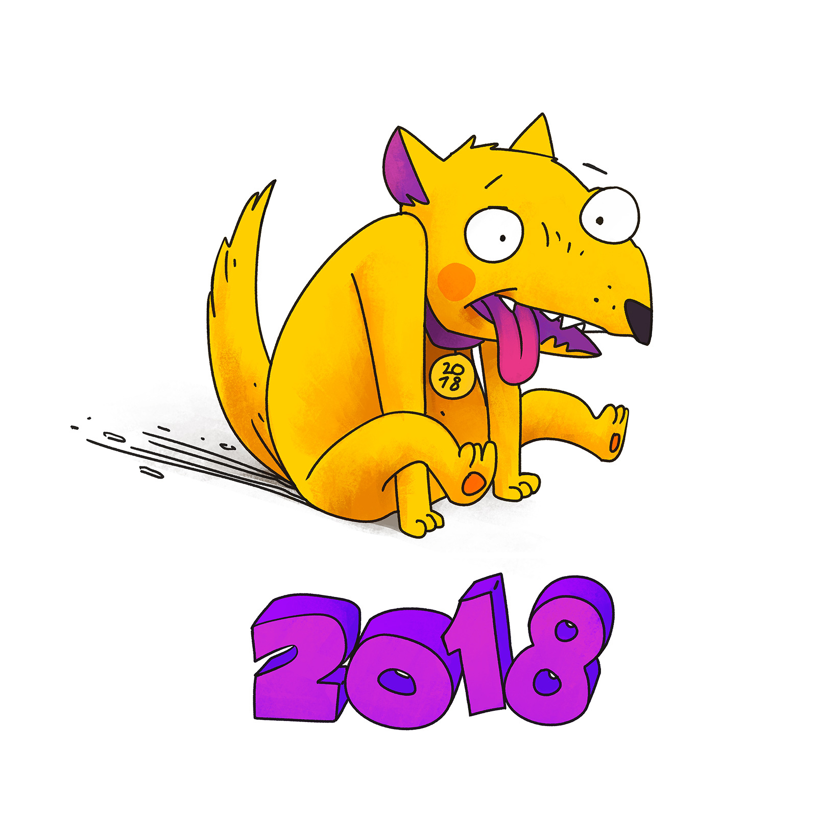 Year of the yellow earth dog - My, 2018, New Year, Dog, Images