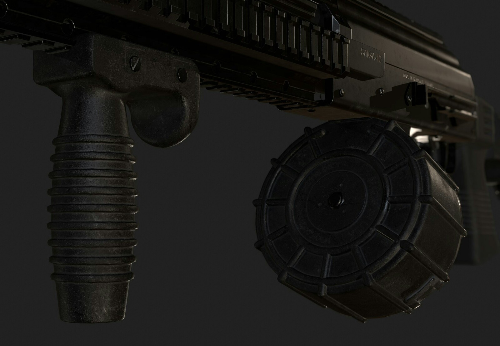 Saiga 12 - My, Weapon, Render, Longpost