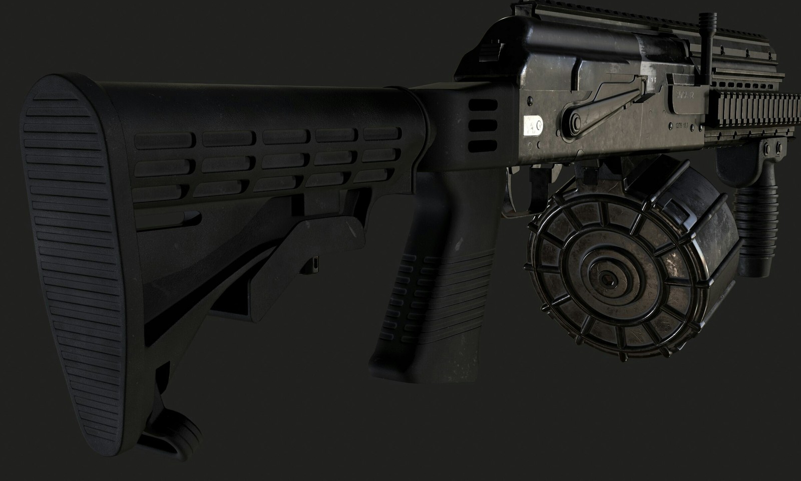 Saiga 12 - My, Weapon, Render, Longpost