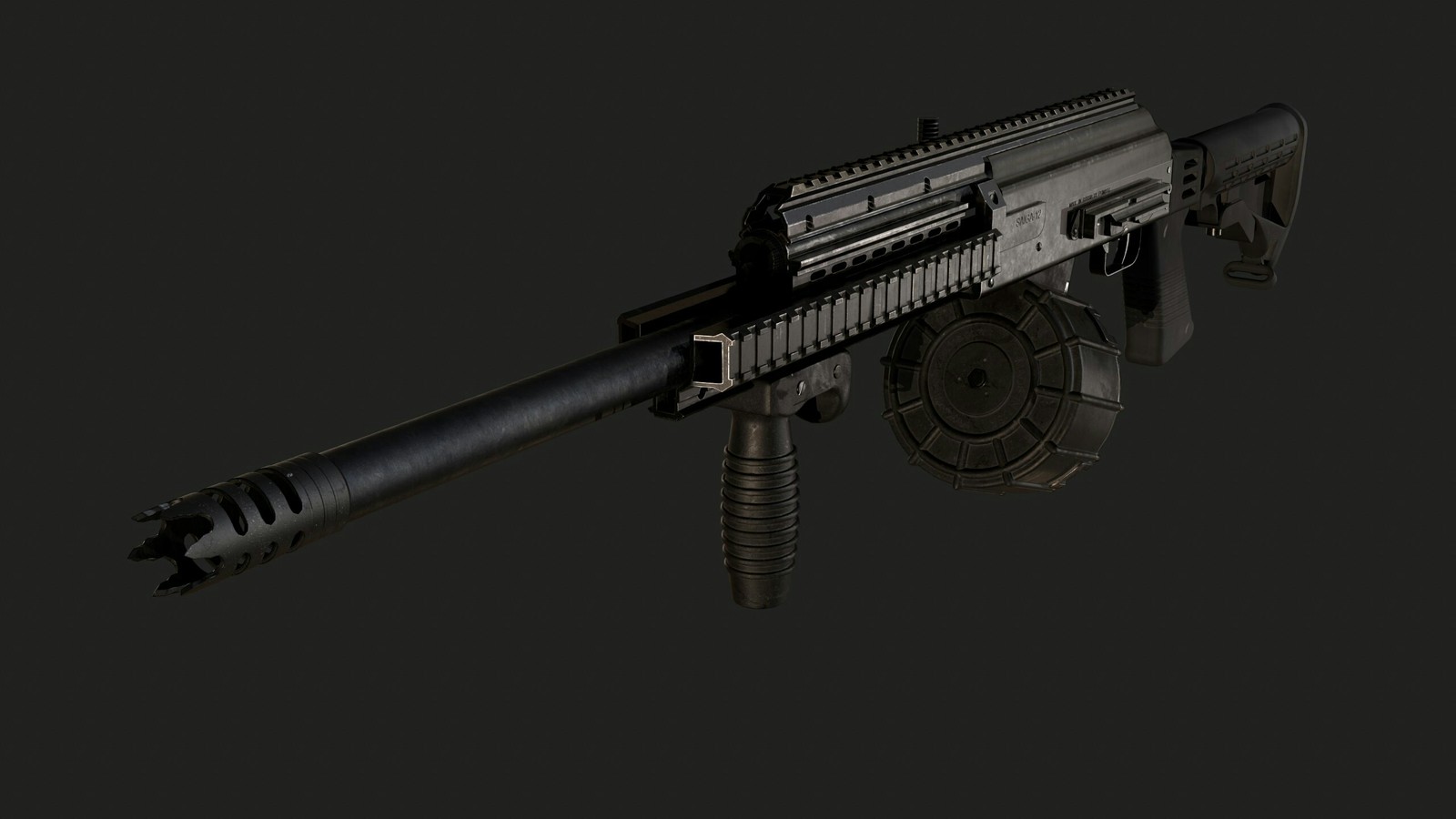 Saiga 12 - My, Weapon, Render, Longpost