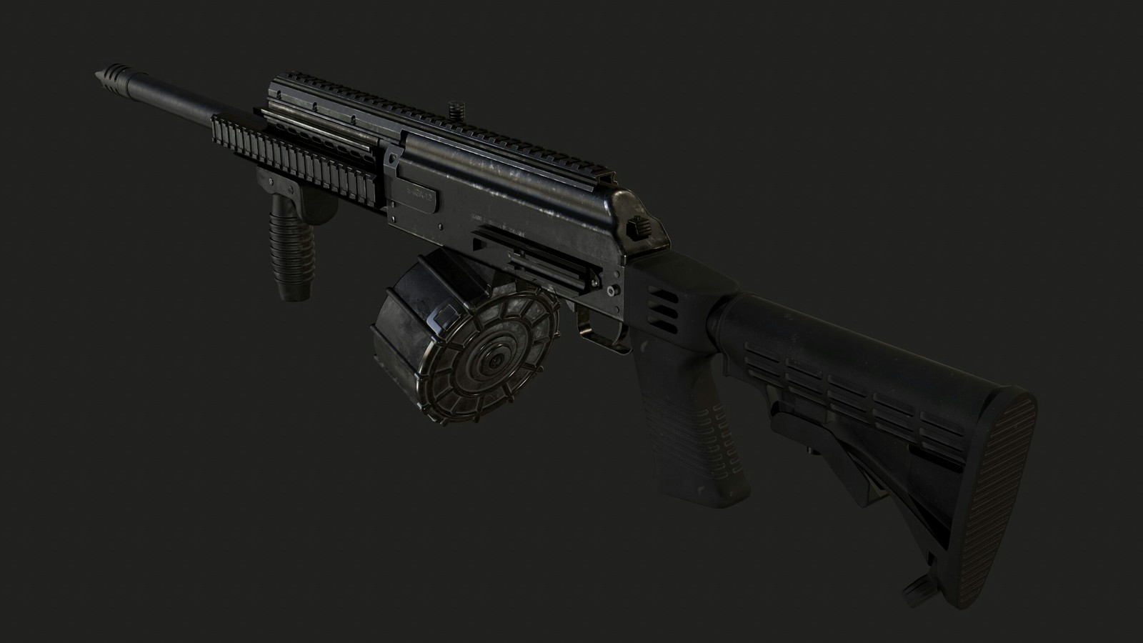 Saiga 12 - My, Weapon, Render, Longpost