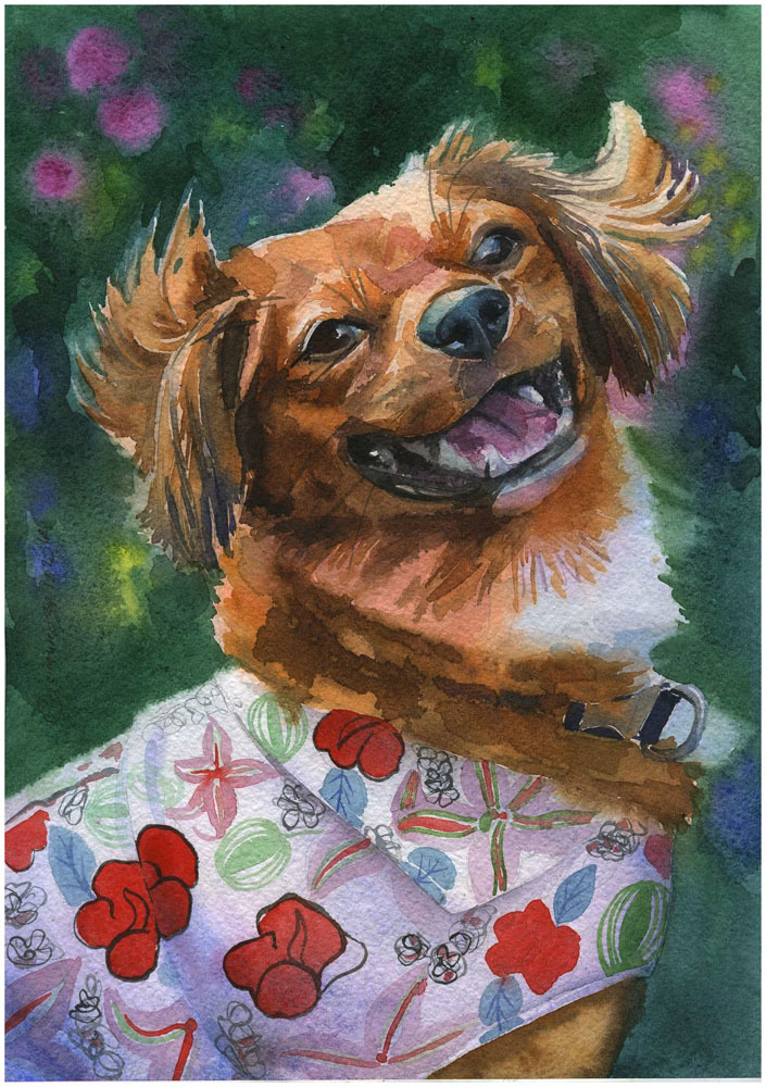 Dogs, drawing dogs - My, Dog, Longpost, Pre-holiday mood, Watercolor, Painting