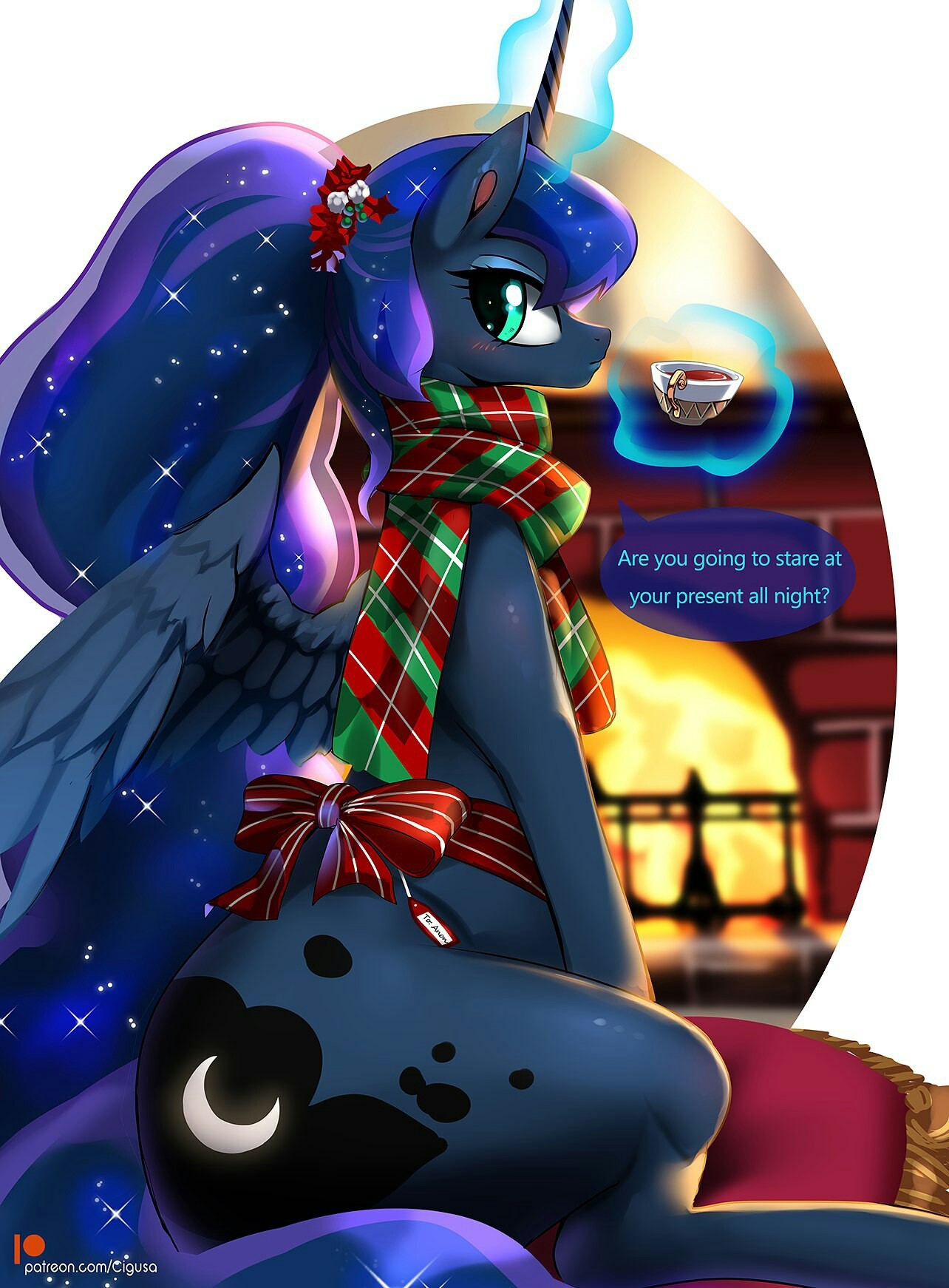 night gift - My little pony, Princess luna, MLP Edge, PonyArt