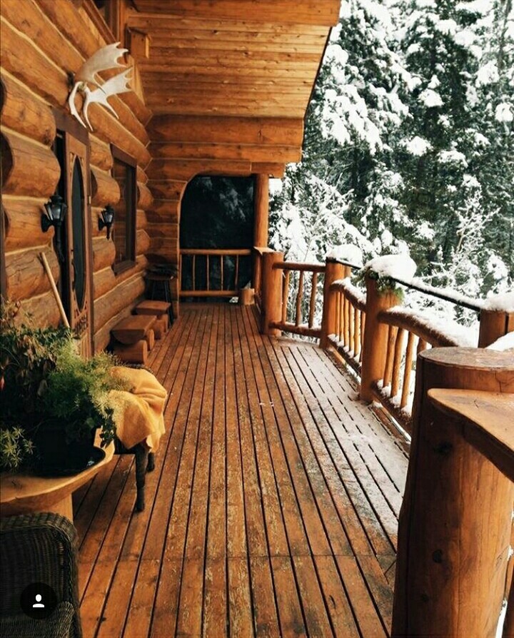 Dream... - Winter, Snow, Forest, Log house, House