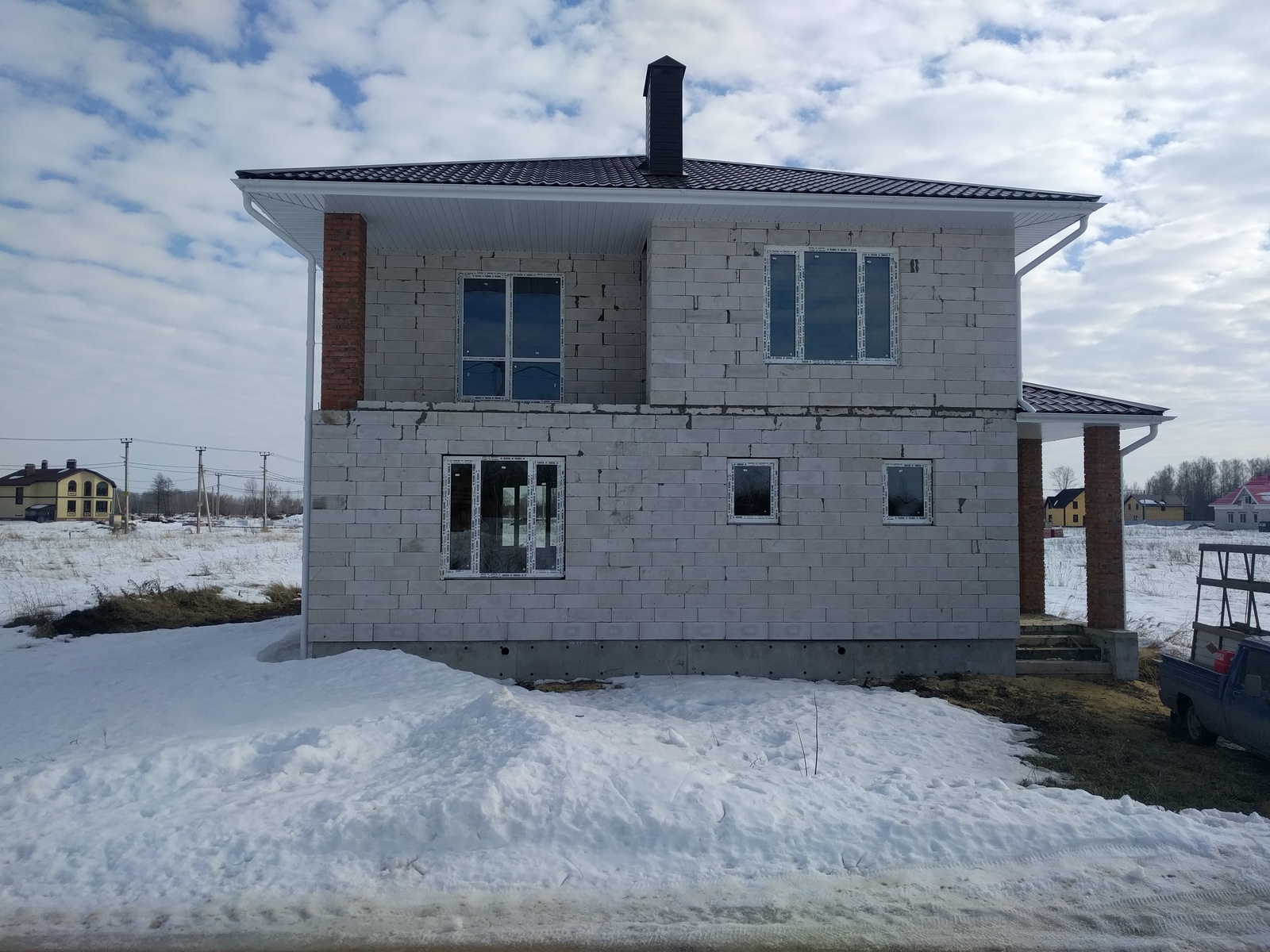 Aerated concrete house (2017) - My, Aerated concrete, House made of aerated concrete, Building, Longpost