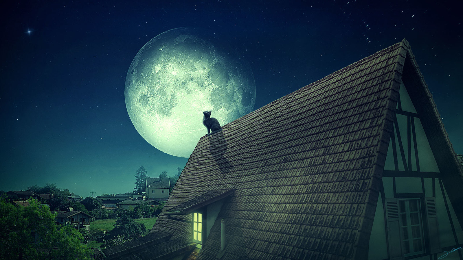 Full moon - Art, Photomanipulation, Fantasyart0102