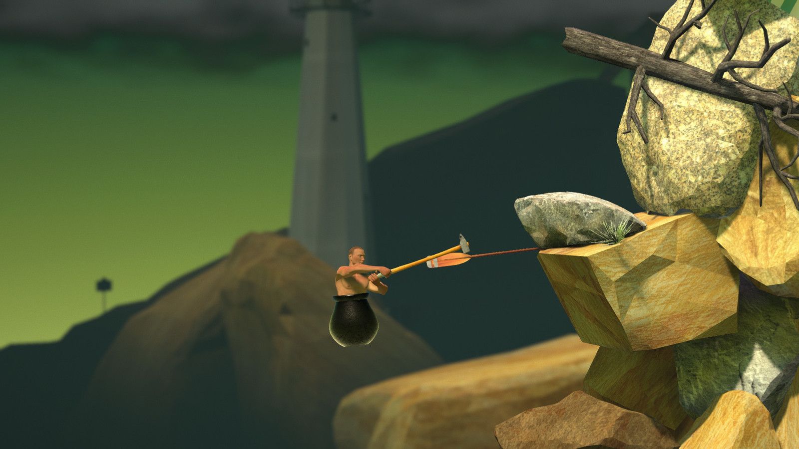 Коротко об игре Getting over it - Getting over IT, Кот, Сфинкс, Мужик в котле