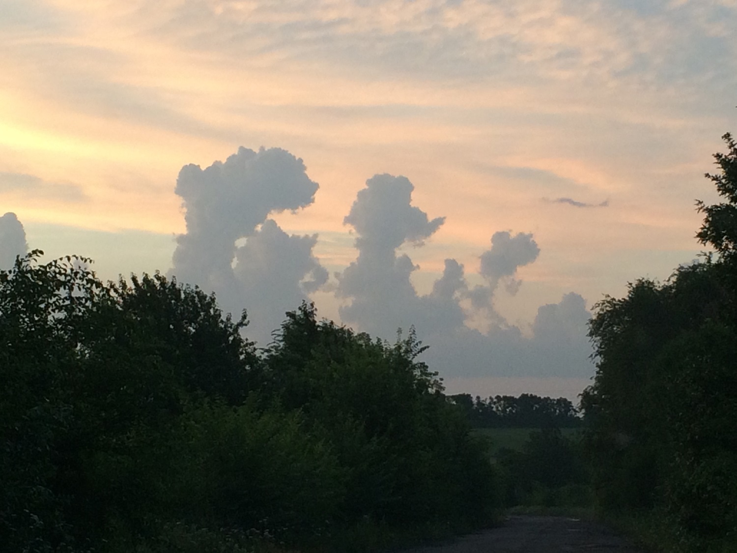 funny clouds - My, The clouds, Clouds, Evening, Summer, Road, , Longpost