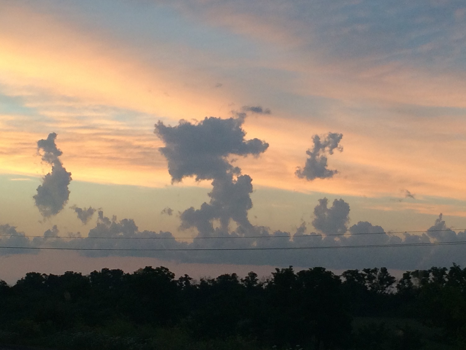 funny clouds - My, The clouds, Clouds, Evening, Summer, Road, , Longpost