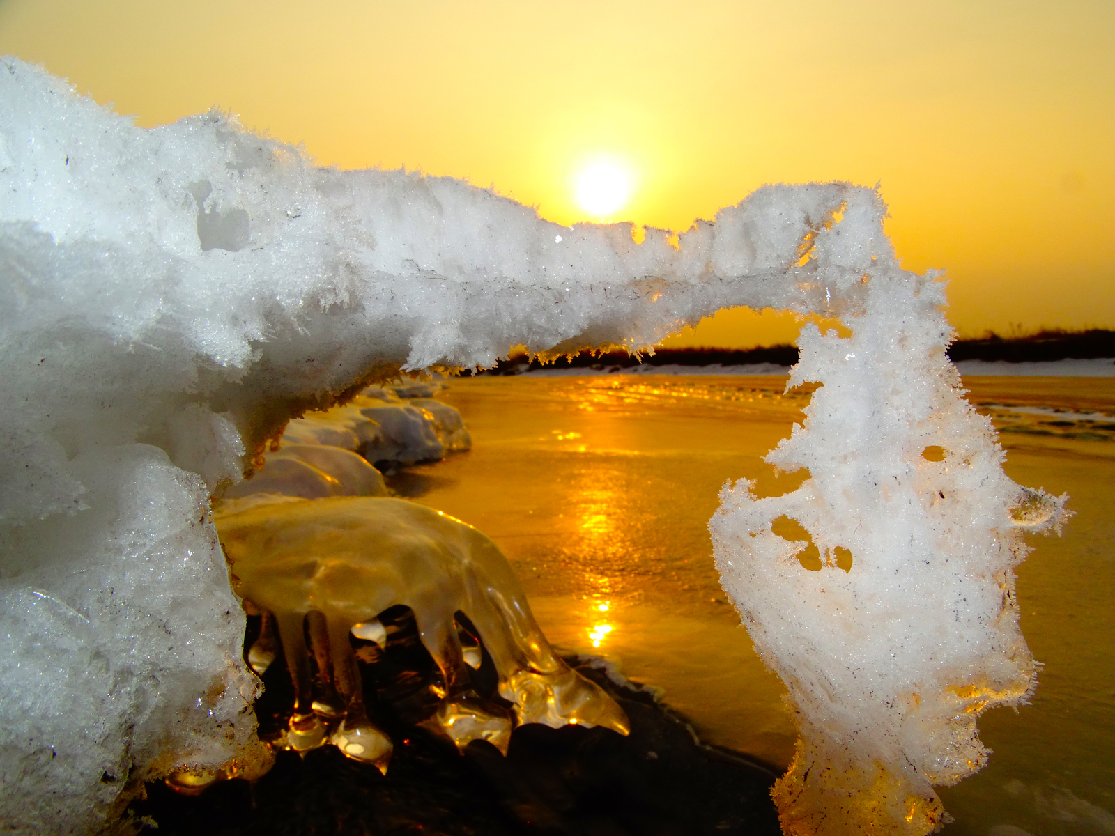 Ice and fire. Or winter sunrises and sunsets on the Razdolnaya River. - My, Дальний Восток, Primorsky Krai, Razdolnaya River, , Ice, beauty, Longpost