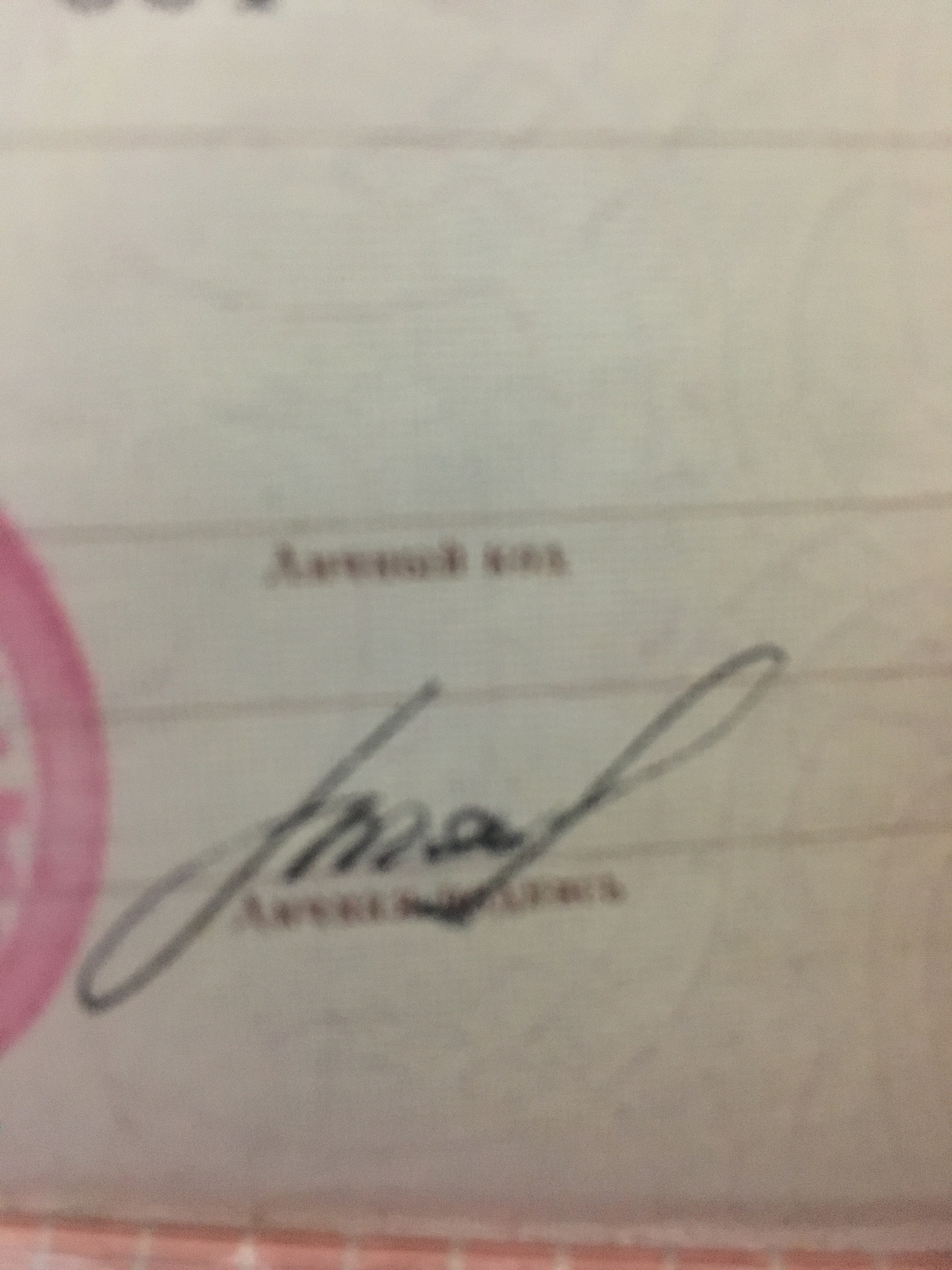 Подпись в паспорте
