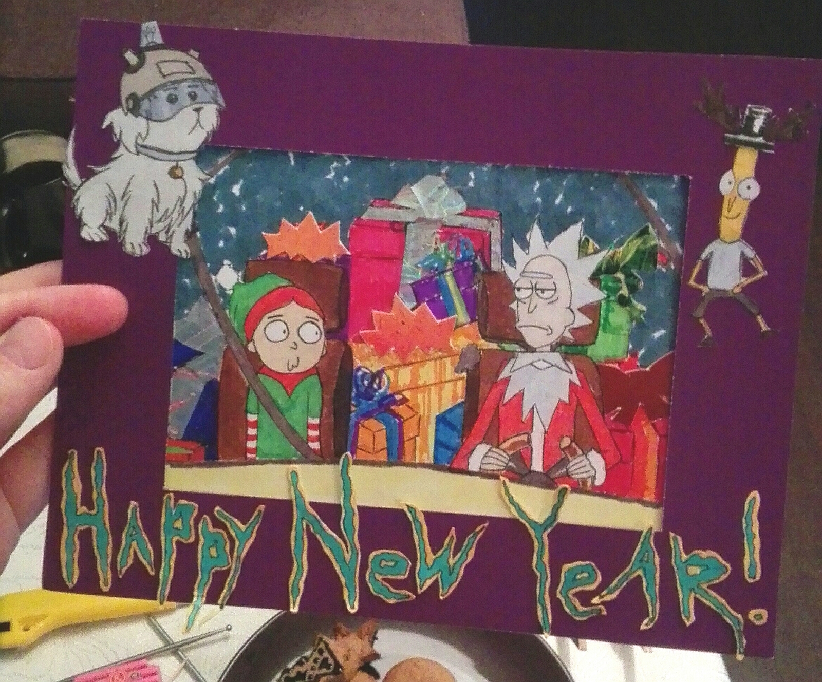 DIY postcard - My, Postcard, With your own hands, Rick and Morty