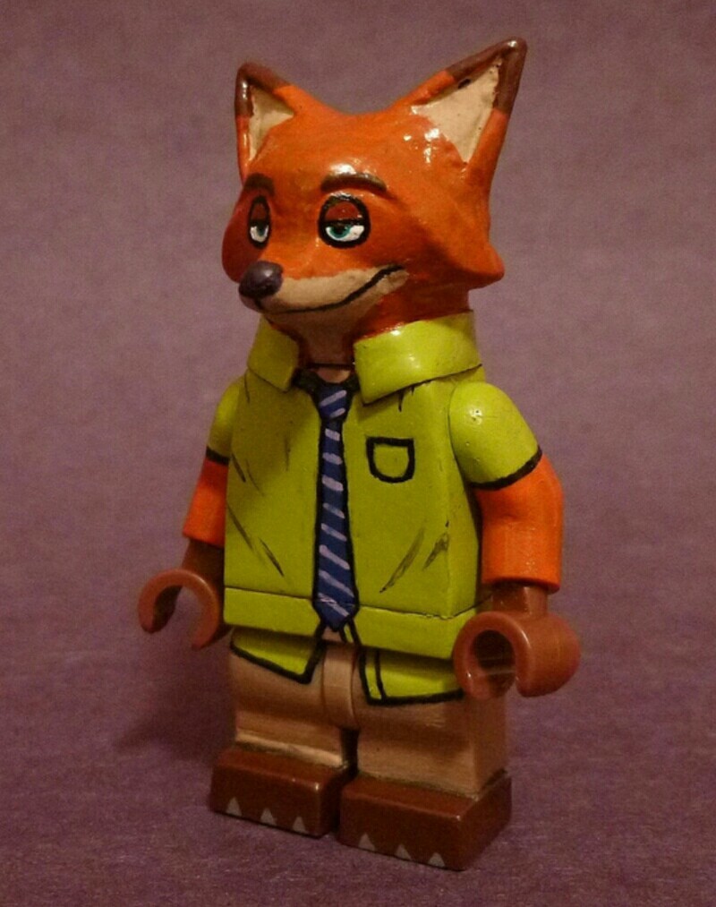 Ooak from lego man to nick wilde and ooak not mine - Zootopia, , Lego, Ooak