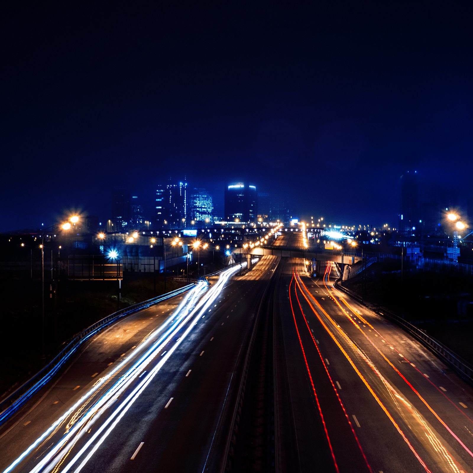 Night - in the area of ??the business center - My, Night, Moscow, The photo, Landscape