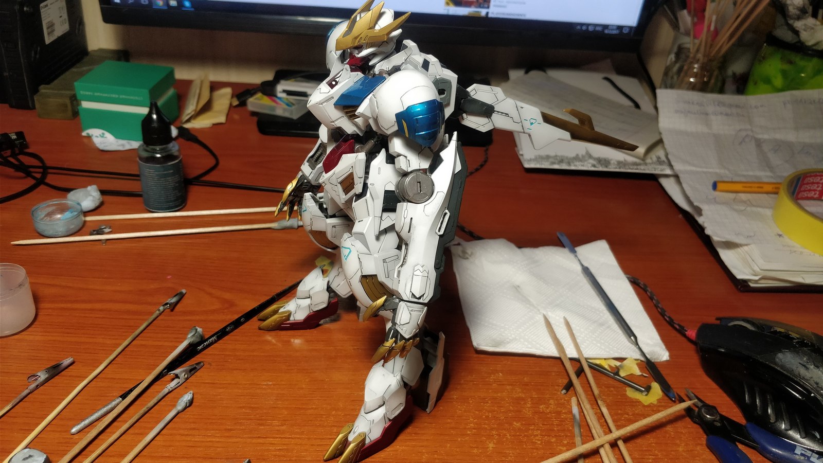 Сборка модели Barbatos Lupus Rex. Часть 2. - Моё, Моделизм, Barbatos, Lupus, Rex, Сборная модель, Bandai, Стендовый моделизм, Длиннопост