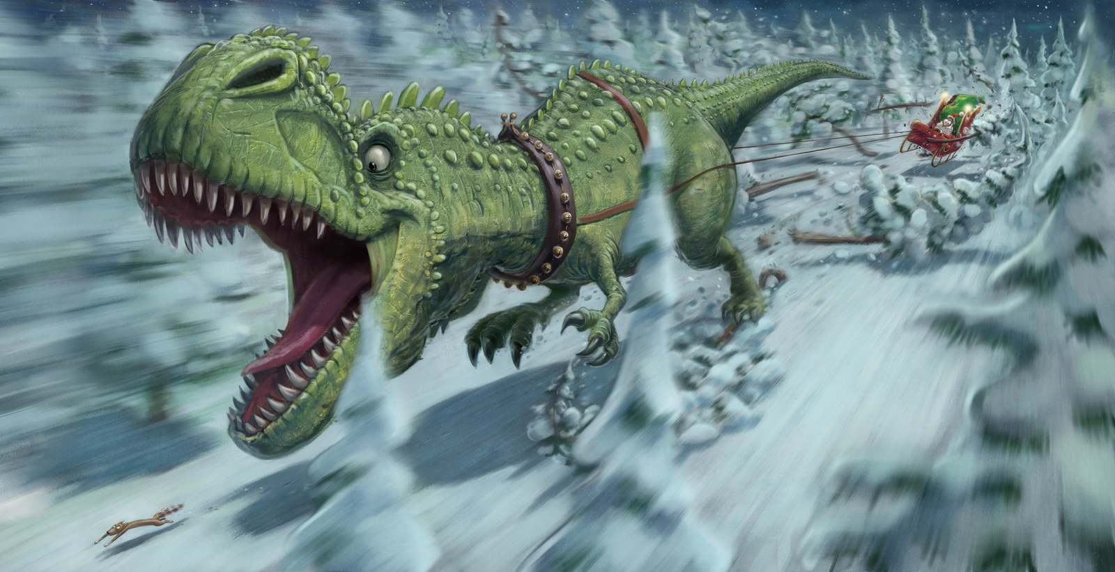 New Year and Christmas paleoart. - Paleontology, Paleoart, Art, New Year, Christmas, Longpost