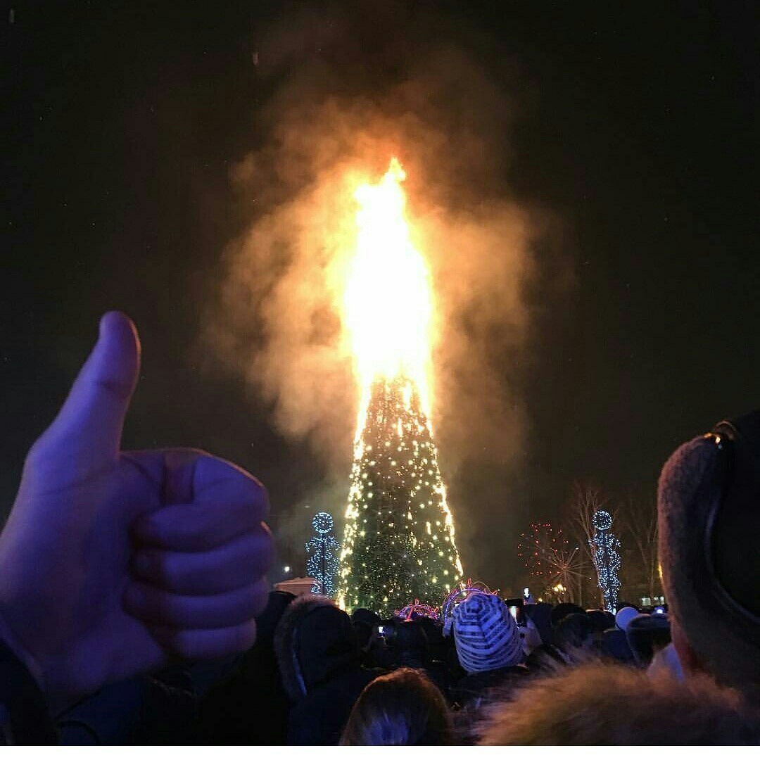 Новый год в аду - Моё, Сахалин, Южно-Сахалинск, Новый Год, Шалость