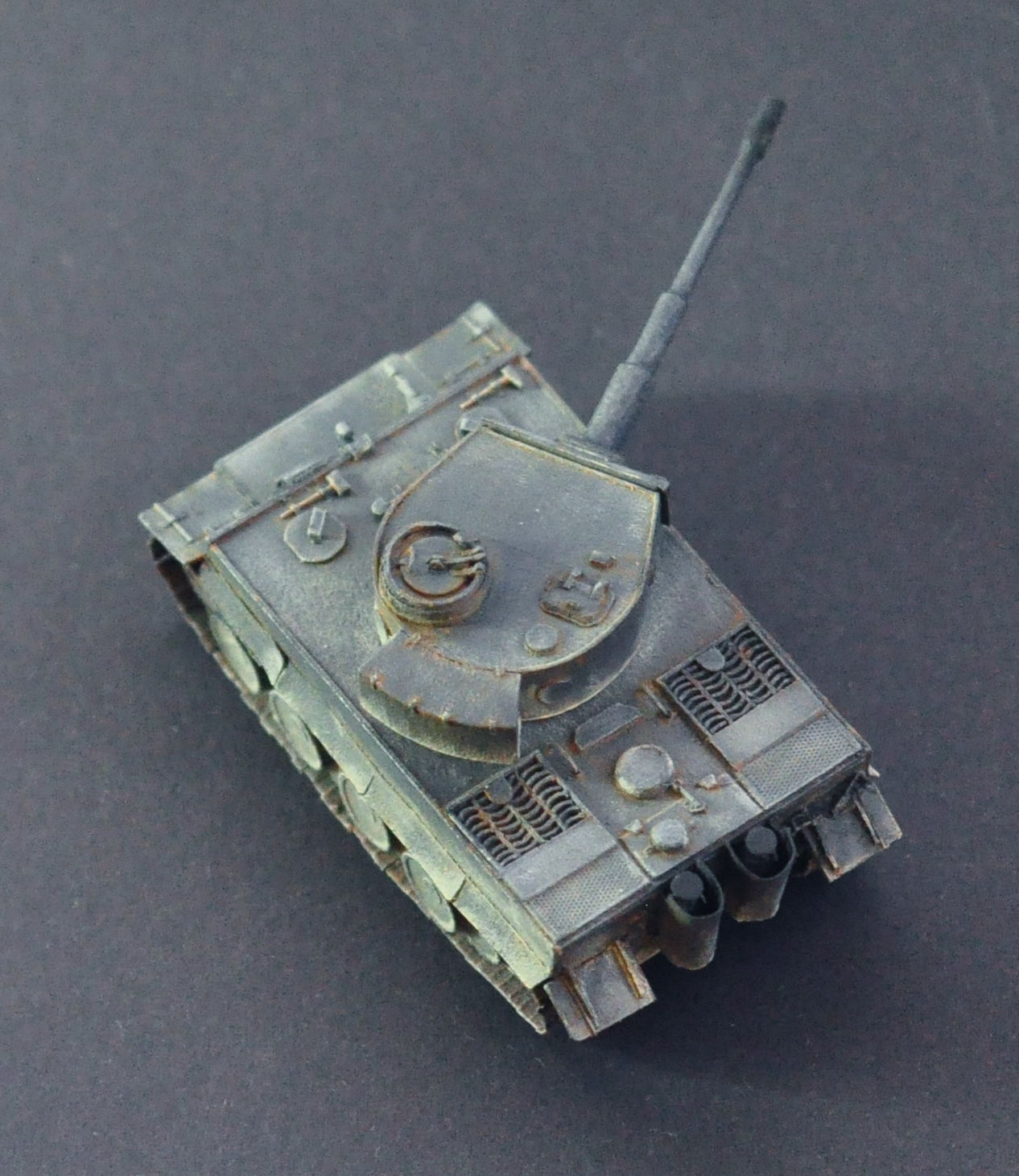 The tiger tank is not cardboard, but still ... Paper model of the Tiger I tank in 1:100 scale - My, Modeling, Cardboard, BTT, Paper modeling, Scale, Longpost, Papercraft