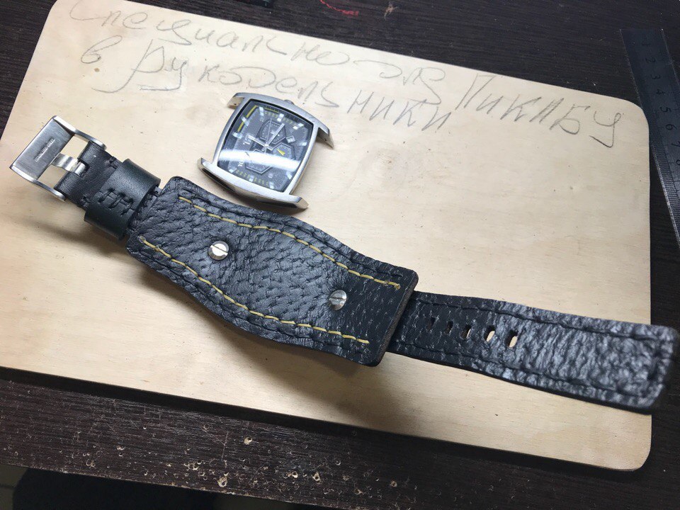 Watchbands. The history of the creation of the strap in photos No. 2. - My, Needlework with process, Strap, Handmade, , Leather products, Longpost