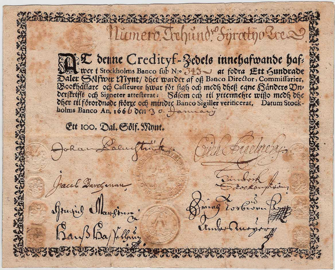 Бумажные деньги в 2024 году. Первые бумажные деньги Швеции 1661. Первые банкноты в Стокгольме. Первые банкноты Швеции. 16 Июля 1661 первые банкноты.