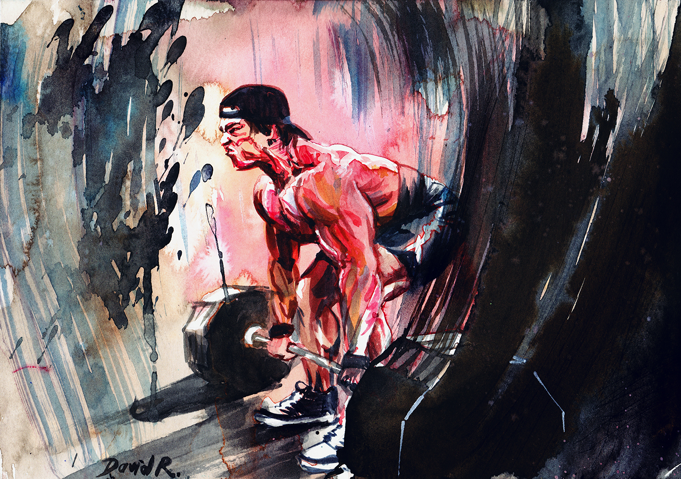 Athletes, watercolor drawings by artist David Roman on A4 paper. - Drawing, Watercolor, Artist, Sport, Athletes, Workout, Competitions, , Video, Longpost