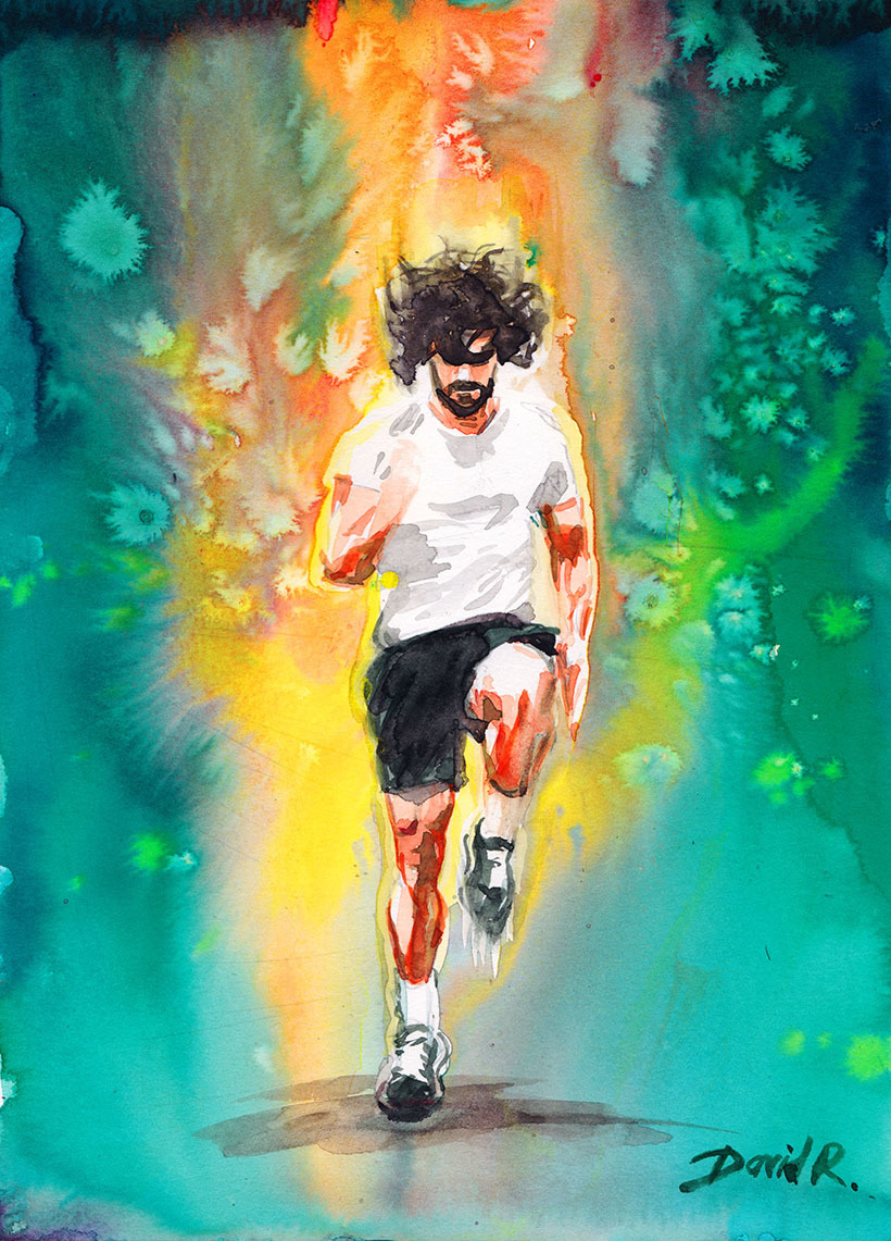 Athletes, watercolor drawings by artist David Roman on A4 paper. - Drawing, Watercolor, Artist, Sport, Athletes, Workout, Competitions, , Video, Longpost