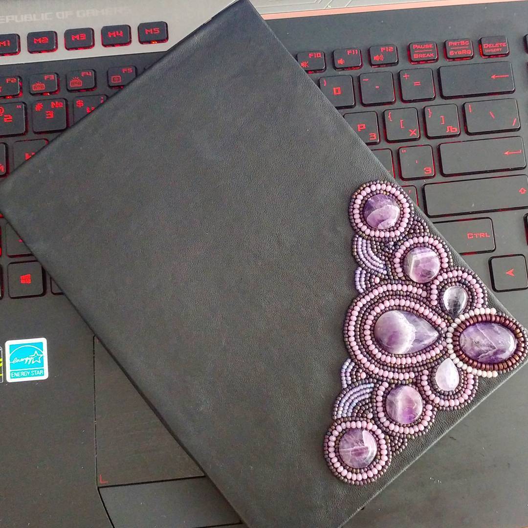 These are the diaries I make in my spare time. - My, Handmade, Diary, Beadwork, Natural stones, Hobby, The photo, Longpost