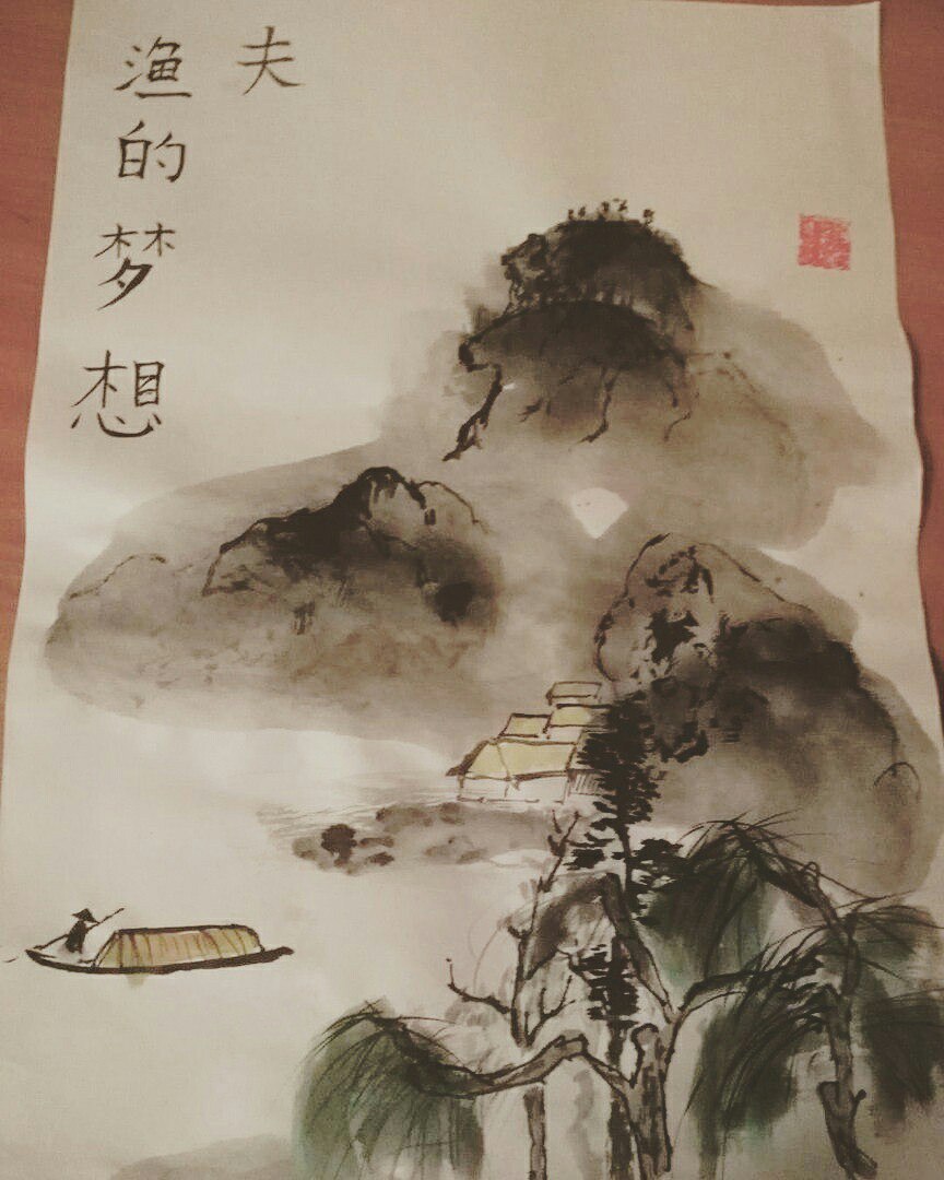 learning chinese scenery - My, Fantasy, Creation, Studies, Paints, The mountains, Travels, Longpost