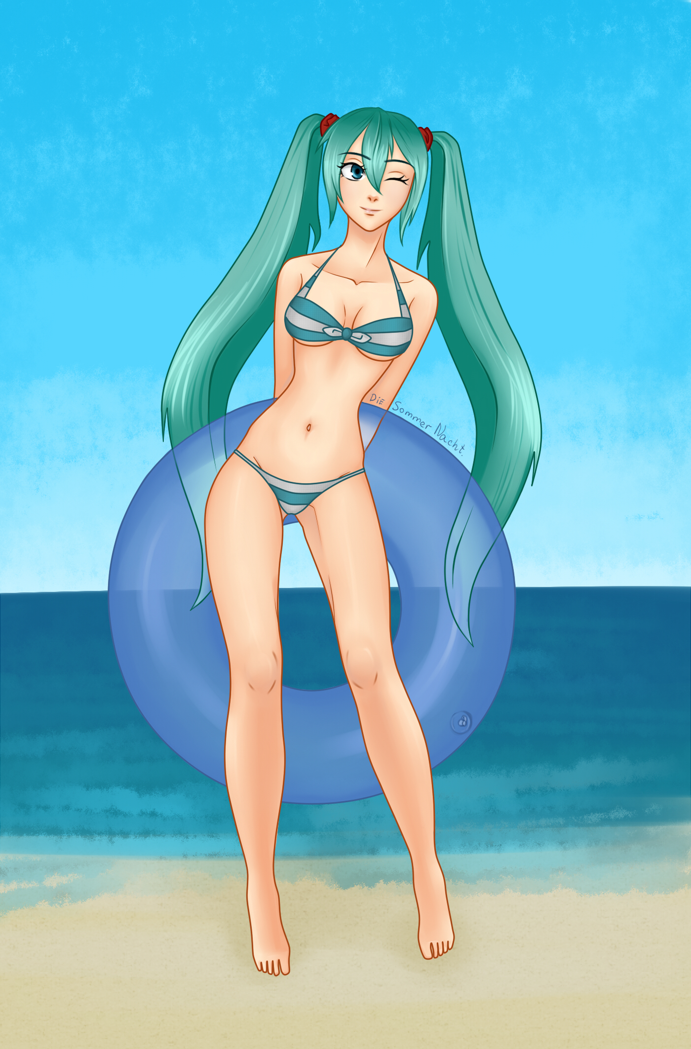 The New Year is behind us, which means summer is coming soon. - Visual novel, Endless summer, Hatsune Miku, , Art