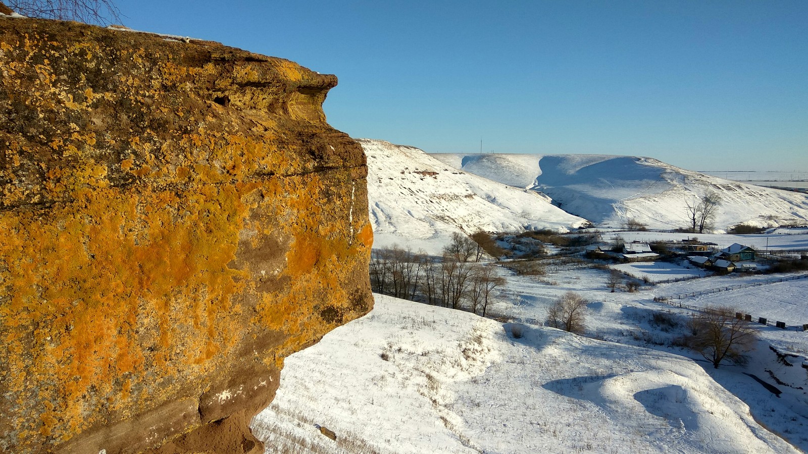 Frost and sun, a wonderful day - My, Snow, The sun, Tatarstan, The mountains, Village, The photo, Longpost