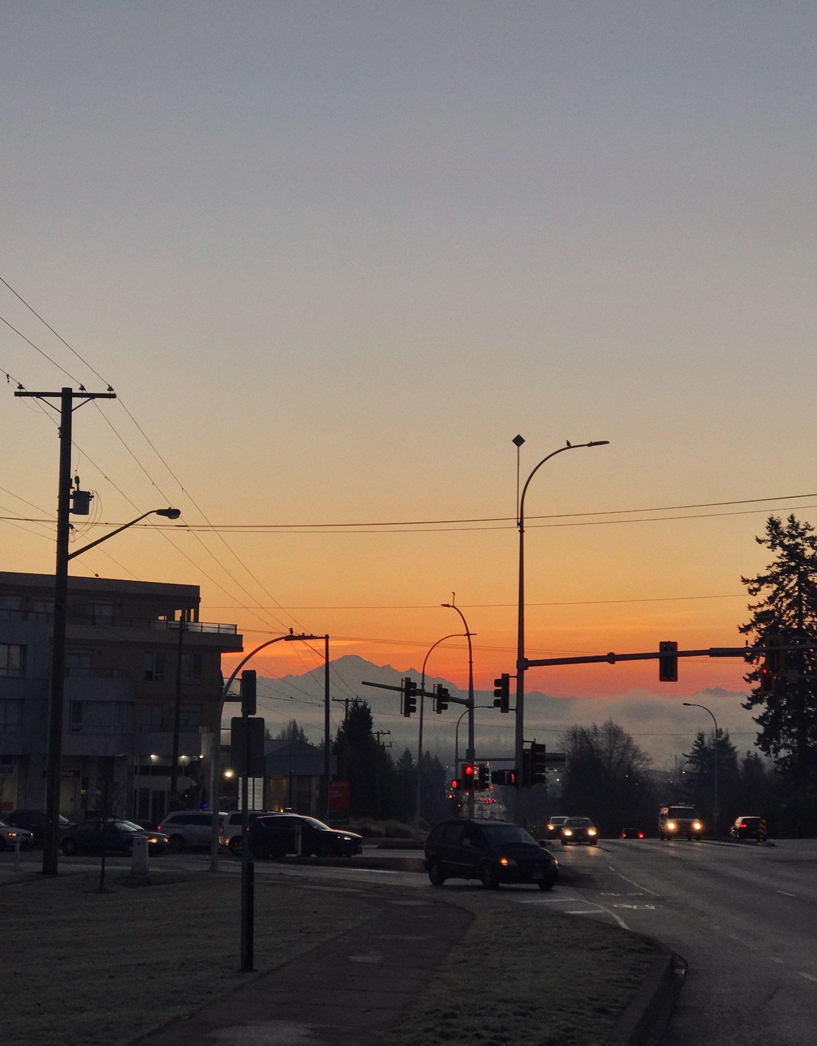 Sunrise on the way to work - My, dawn, Vancouver, A selection, Canada, The mountains, The photo, Longpost