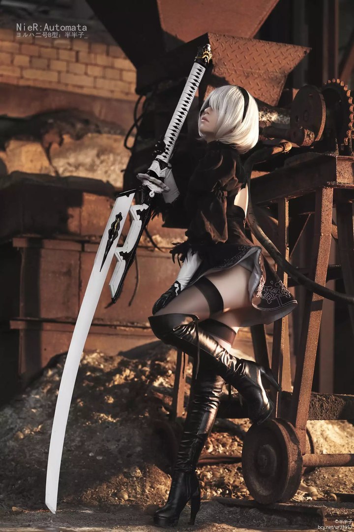 Nier Automata - 2B - by - NIER Automata, Yorha unit No 2 type B, Косплей, Длиннопост