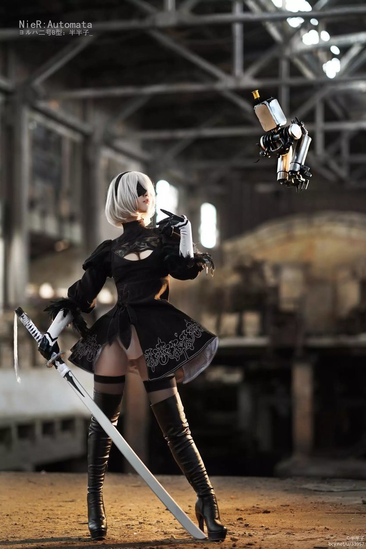 Nier Automata - 2B - by - NIER Automata, Yorha unit No 2 type B, Косплей, Длиннопост