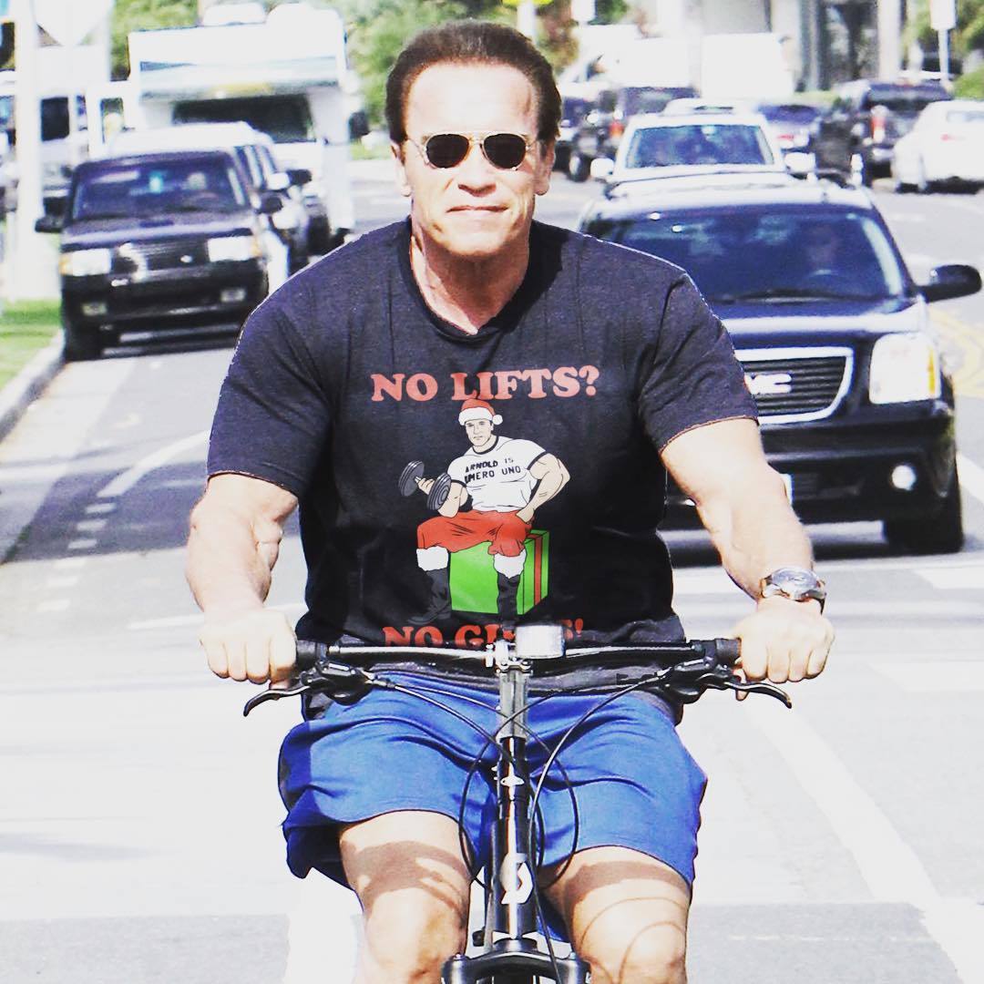 Just a happy guy on a bike. - Arnold Schwarzenegger, Cyclist