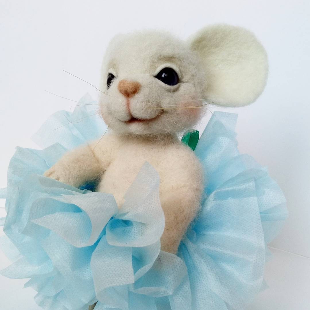 Mouse Nyuta - My, Dry felting, Needlework without process, Wallow, Handmade, Longpost