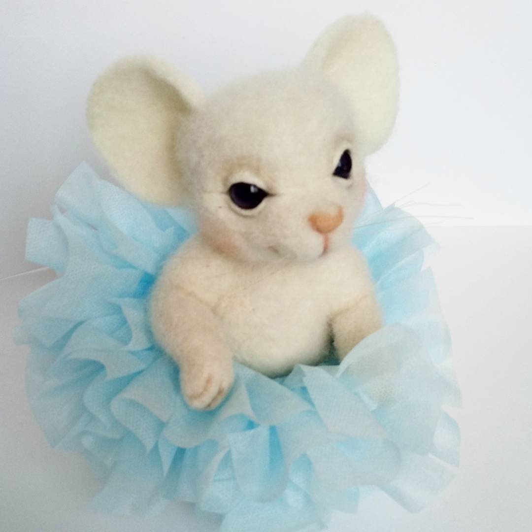 Mouse Nyuta - My, Dry felting, Needlework without process, Wallow, Handmade, Longpost