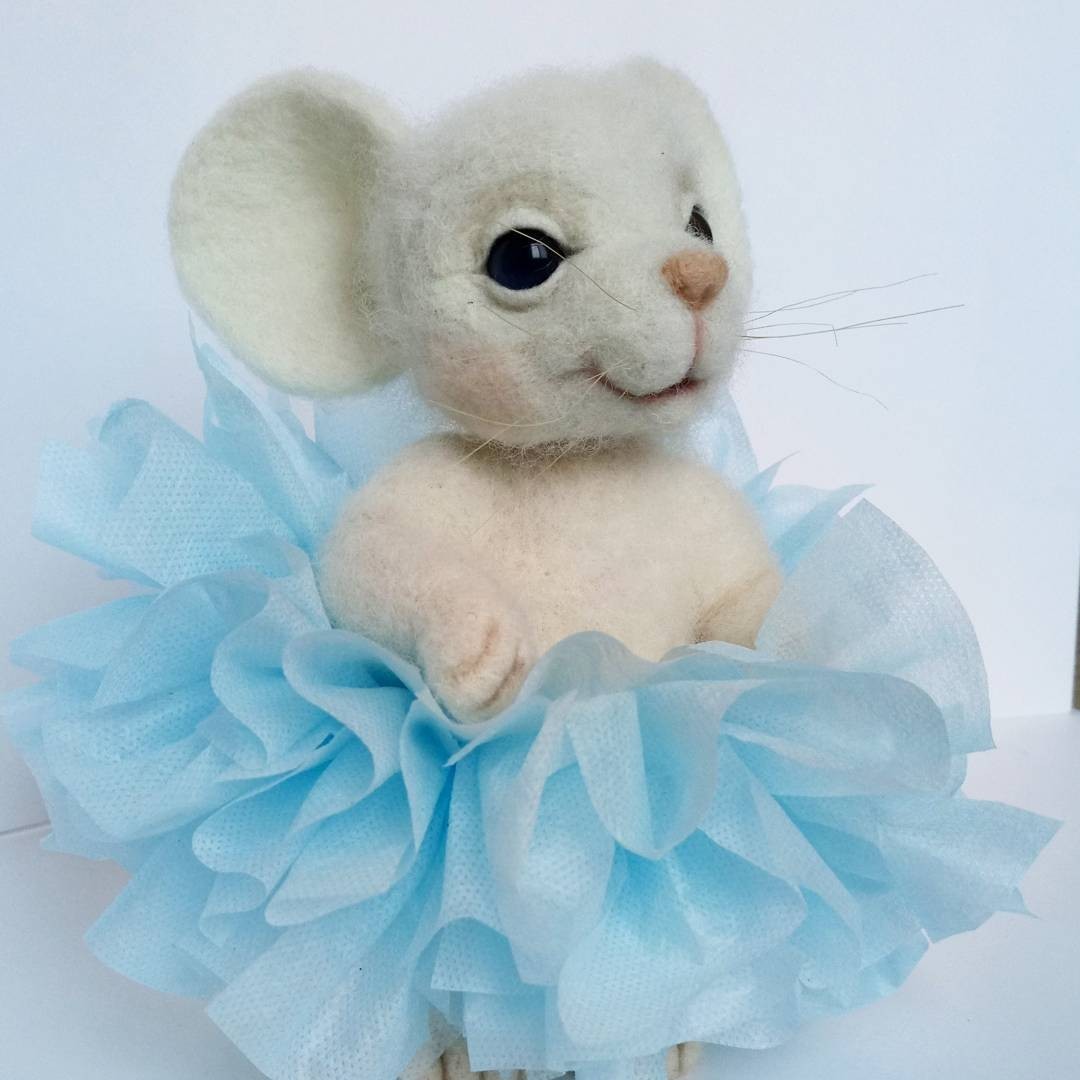 Mouse Nyuta - My, Dry felting, Needlework without process, Wallow, Handmade, Longpost