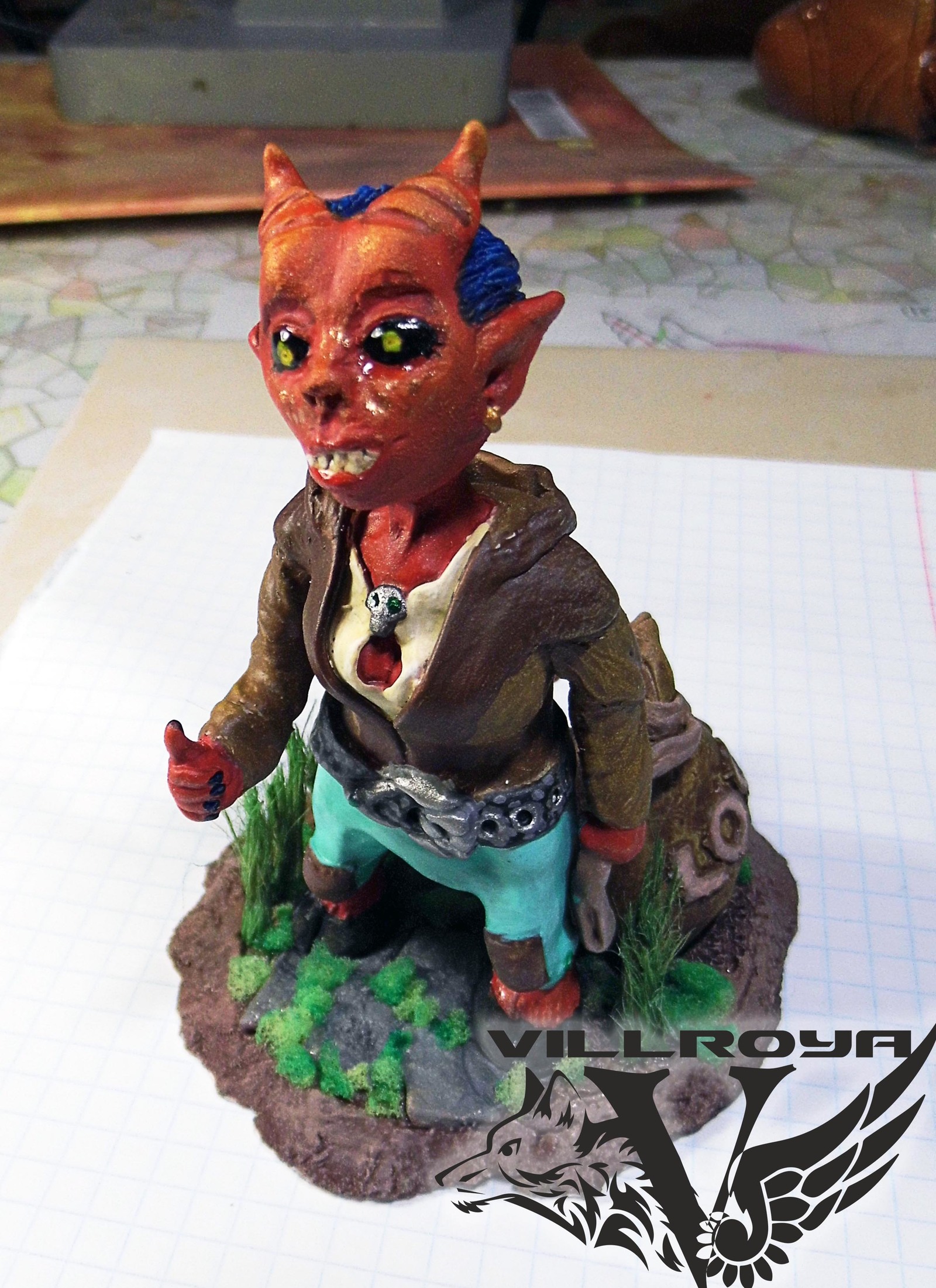 Tiefling from the picture - My, Лепка, Polymer clay, Tifling, Longpost