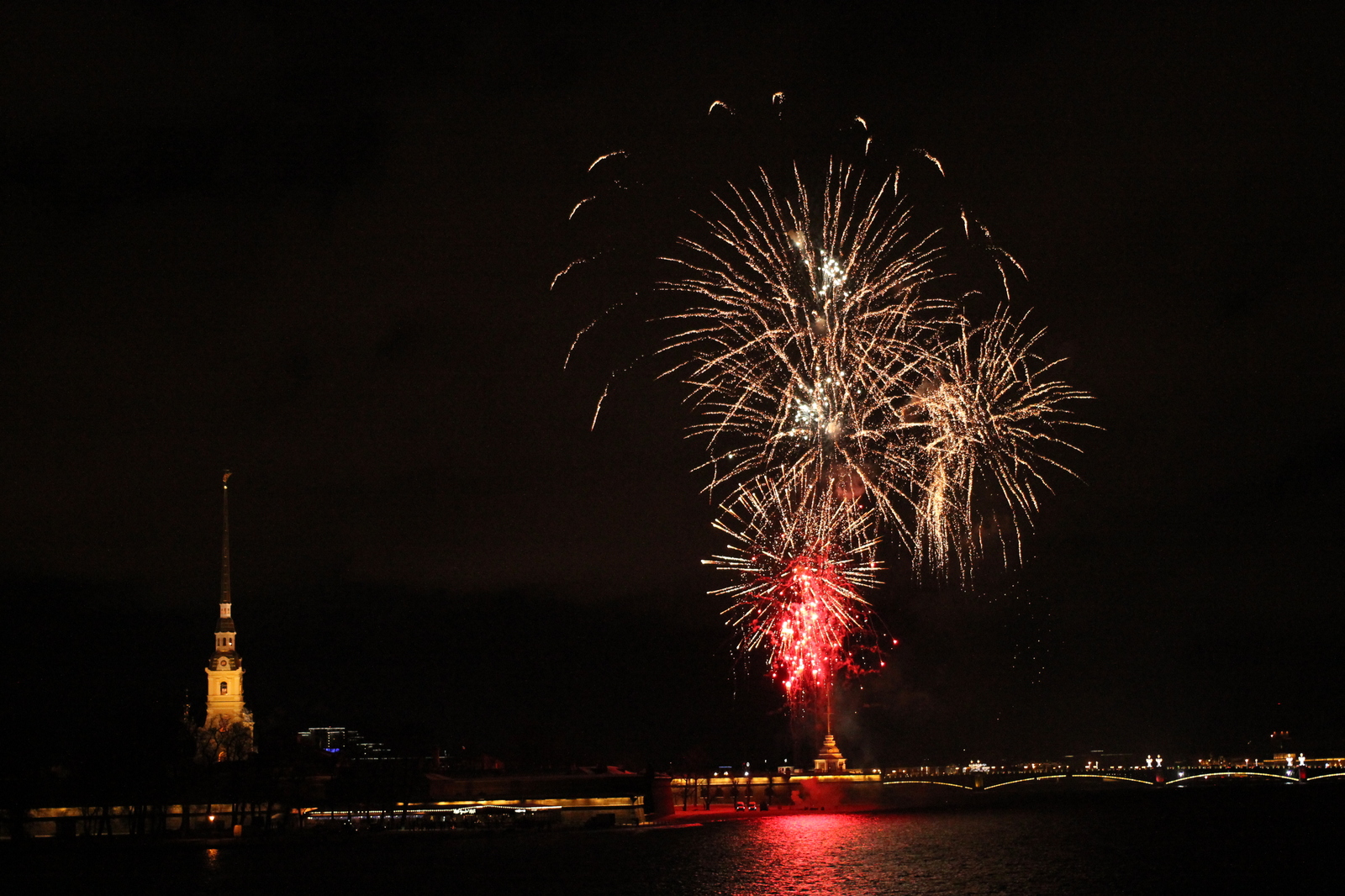 A little bit of fireworks 01/07/18 from St. Petersburg - My, Firework, Fireworks, Saint Petersburg, Longpost