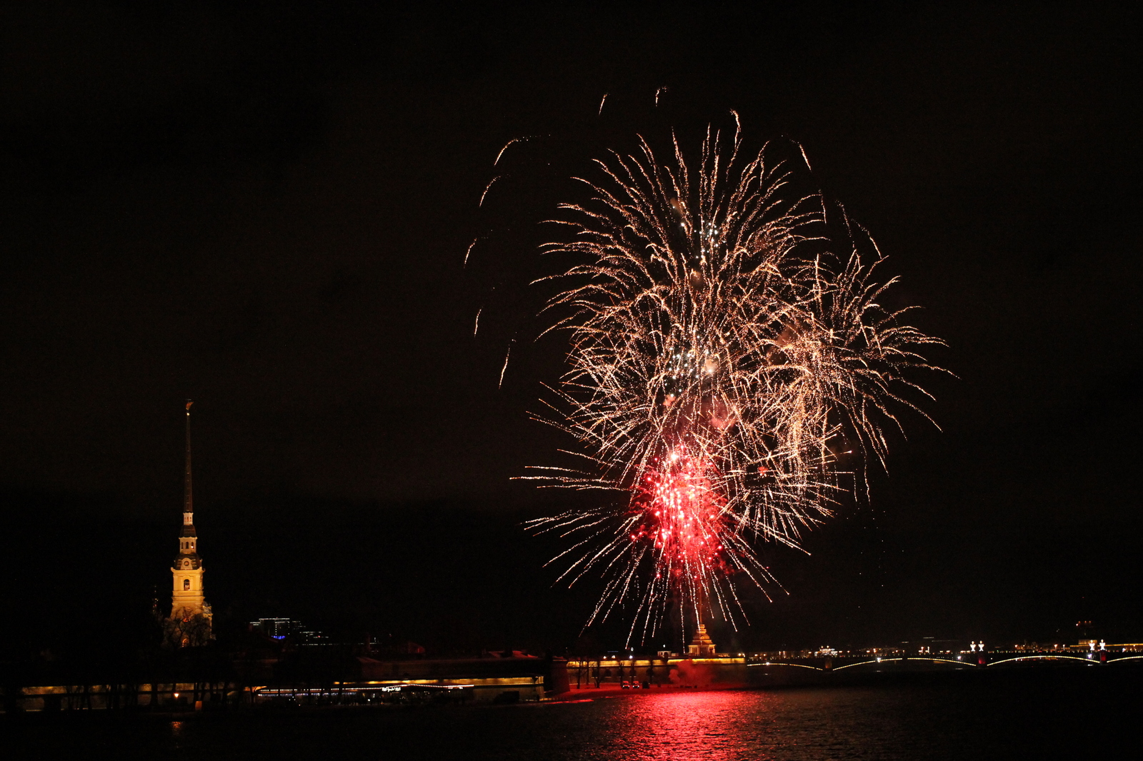 A little bit of fireworks 01/07/18 from St. Petersburg - My, Firework, Fireworks, Saint Petersburg, Longpost